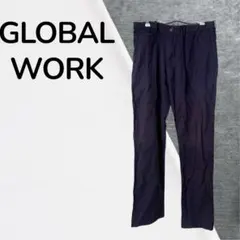 GLOBAL WORK スラックス パンツ ネイビー メンズ M
