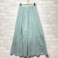 オペーク ロングスカート M グリーン フレア パステルカラー ふんわり 春