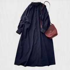 UNFILO ロングワンピース ネイビー 上品 大人カジュアル M