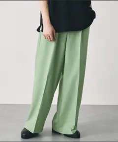 TRストレッチスーツ地 ストレート 1タック センタープレス ワイドパンツ