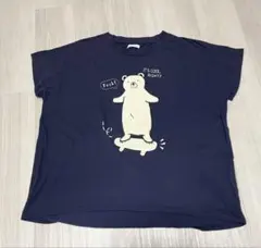 OLIVE des OLIVE 半袖Tシャツ クマ柄 ネイビー