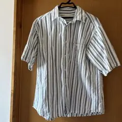 GU ストライプ柄 半袖シャツ Lサイズ