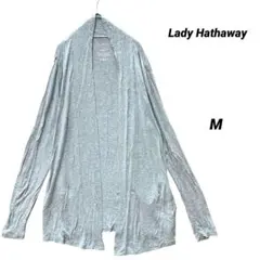 Lady Hathaway 薄手ロングカーディガン M ライトグレー 羽織