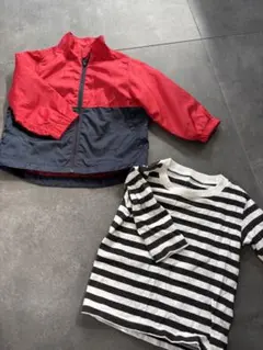 ELFINDOLL ジャケット、無印良品ボーダーTシャツセット 80