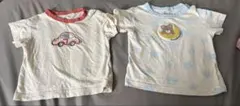 70〜80cm ベビーTシャツ2枚セット 車と星柄　刺繍