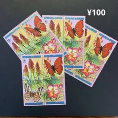 ■外国切手★ブルンジ 蝶と花 4種×4セット★使用済切手