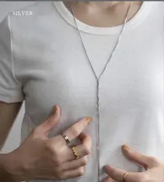 JewelVOX シルバー ロングネックレス