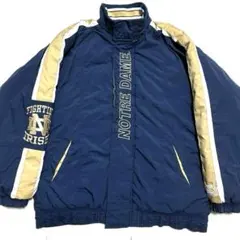 L 美品 紺 スターター ノートルダム 中綿 ナイロン ジャケット