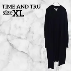 TIME AND TRU【XL】 カーディガン 黒 海外古着