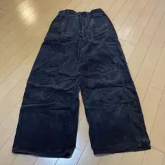 GU ブラウン系 コーデュロイ ワイドパンツ S