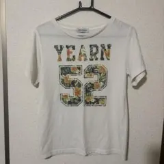 BROWNY 半袖Tシャツ ホワイト 花柄ロゴ