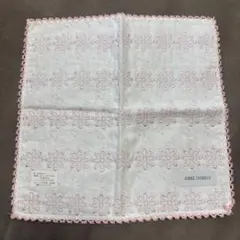 JUNKO SHIMADA 花柄刺繍 ハンカチ ホワイト ピンクのサムネイル
