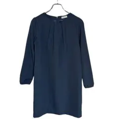 アースミュージックアンドエコロジー ワンピース グリーン 無地 長袖 ひざ丈