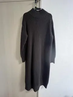 リブニット ロングワンピース