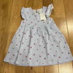 【新品タグ付】H&M さくらんぼ　ストライプ　ワンピース 12-18M 85cm