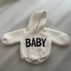 ホワイト フード付きロンパース BABY 6-9M