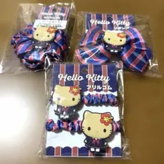 Hello Kitty ヘアアクセサリー　3点セット　制服キティ　ストライプ柄のサムネイル