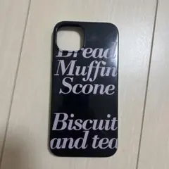 iPhone14用ケース ブラック 英字デザイン