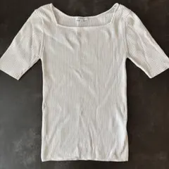 【6/8までの販売】PLST リブ編み スクエアネック Tシャツ Sのサムネイル