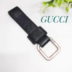 グッチ キーホルダー キーリング GGマーク 型押し レザー