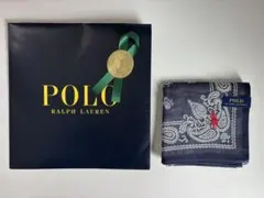 Polo Ralph Lauren ネイビー ハンカチ ギフトボックス付き