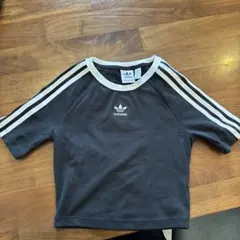 【値下げ交渉可】アディダス　スリーストライプ半袖ベビーTシャツ　M　ブラック