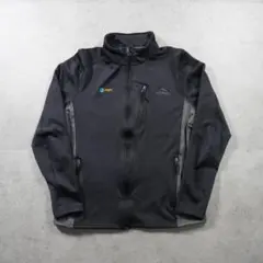 L.L.Beanソフトシェルジャケット 企業ロゴ フルジップ L ブラック 古着