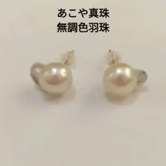 あこや真珠無調色羽珠ホワイト、天使の羽根のピアス、anpg2