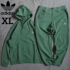 新品 adidas セットアップ パーカー グリーン 上下セット XL