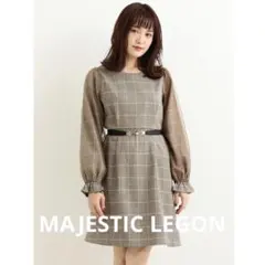 MAJESTIC LEGON マジェスティックレゴン　袖チュールミニワンピ