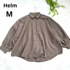 Helm◆ビッグシルエットシャツ 千鳥格子柄(M)ブラウン系 オーバーサイズ