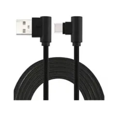 【新品】USB Type-Cケーブル3m L字型 90度 急速充電 ナイロン編み