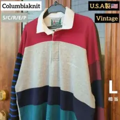 ★U.S.A製【Columbiaknit 】ラガーシャツ/マルチカラー/L相当