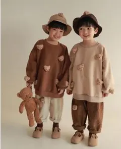 未使用★サイズ90くま付 スウェットトレーナー　韓国子供服