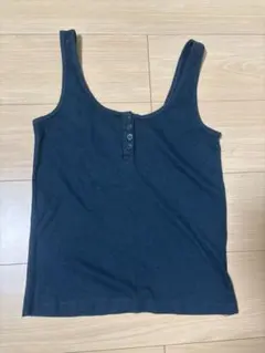 H&Mダークブルー タンクトップ Mのサムネイル