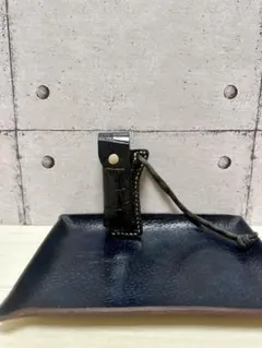 レザーケース（外装 エンボスクロコ、内装 エンボスエレファント、ブラック）