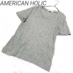AMERICAN HOLICグレー Vネック 半袖Tシャツ Mサイズ　伸縮性