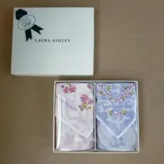 未使用紙タグ付き ローラアシュレイ タオルハンカチ SILK 2枚セット