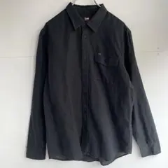 LEE コットンシャツ リネンシャツ 片ポケ ヴィンテージ 古着 リー 半袖 黒
