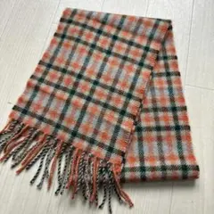 オレンジグリーンチェックマフラー