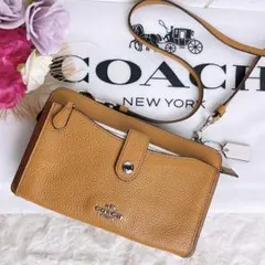コーチ　お財布ショルダー【美品】 Brandol / COACH コーチ 二つ折り財布 ミディアム コーナー