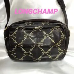 美品✨LONGCHAMP ショルダーバッグ カメラバッグ レザー ブラック