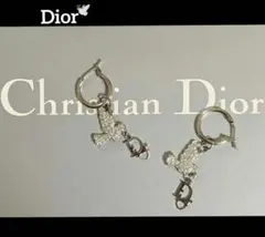 ♣希少　美品　Dior　ヴィンテージ　鳩モチーフ＆ロゴ　スイングピアス　シルバーのサムネイル