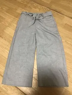 【ZARA TRF/ザラ】リボンガウチョパンツ/M★グレー★レディース