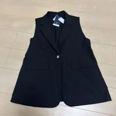 ＊新品未使用タグ付き＊アベイル　バックフリルジレ　レディース　L ブラック