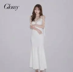 ROBE de FLEURS Glossy ロングドレス ホワイト