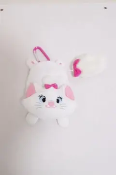 ディズニー　マリーちゃん　おしゃれキャット ぬいぐるみポーチ カラビナ付き