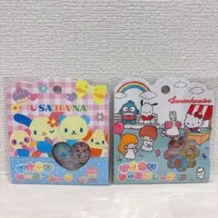 サンリオキャラクターズ ウサハナ おはじきシールフレーク 2種
