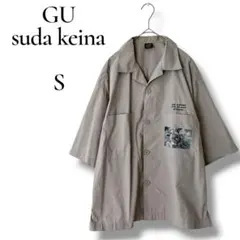 GU suda keina コラボ オープンカラーシャツ 半袖　S 7-711のサムネイル