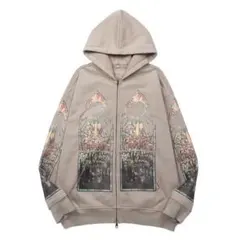 ステンドグラスプリント ジップアップパーカー**M**